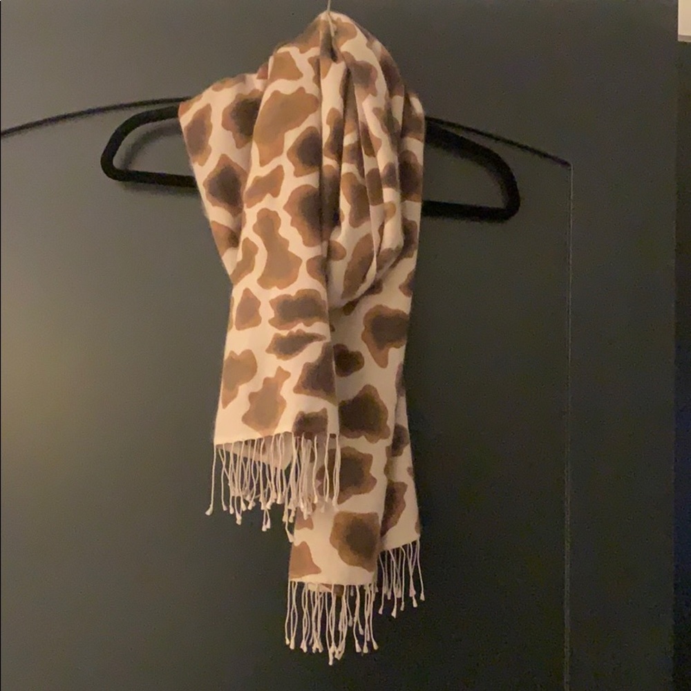 Beige and brown printed scarf